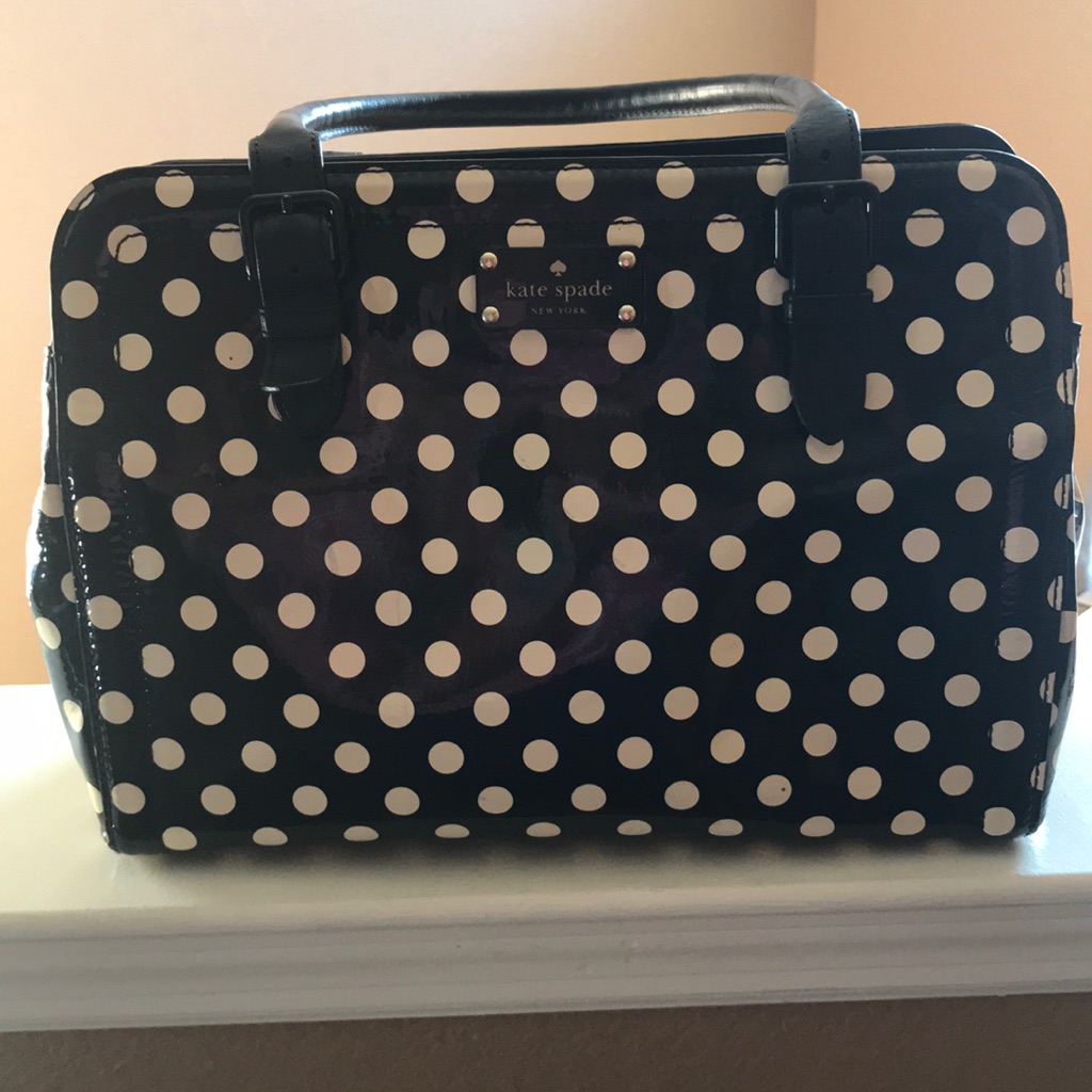 Kate Spade Black And White Polka Dot Handbag Lg